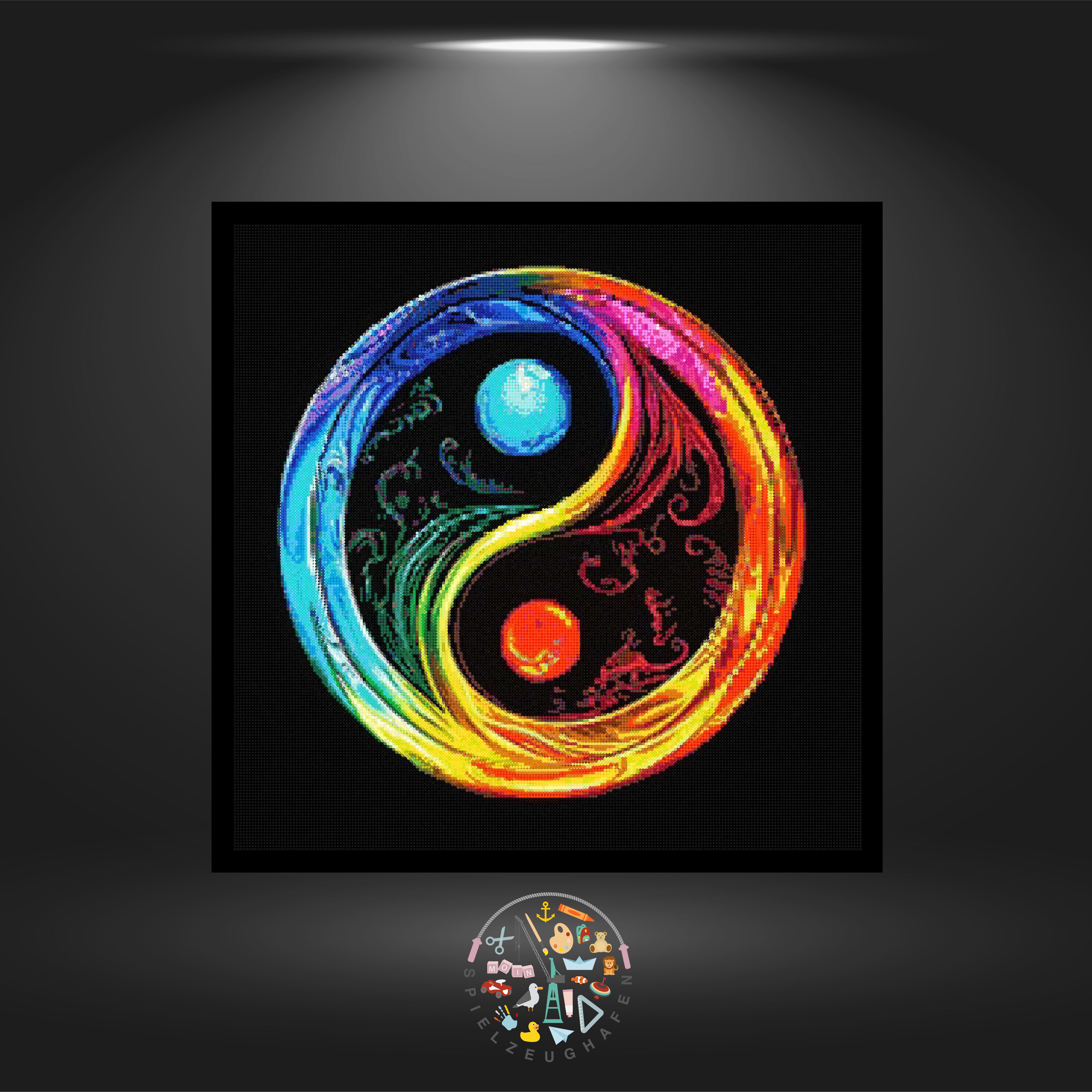 Colorful Yin Yang - Strass rund