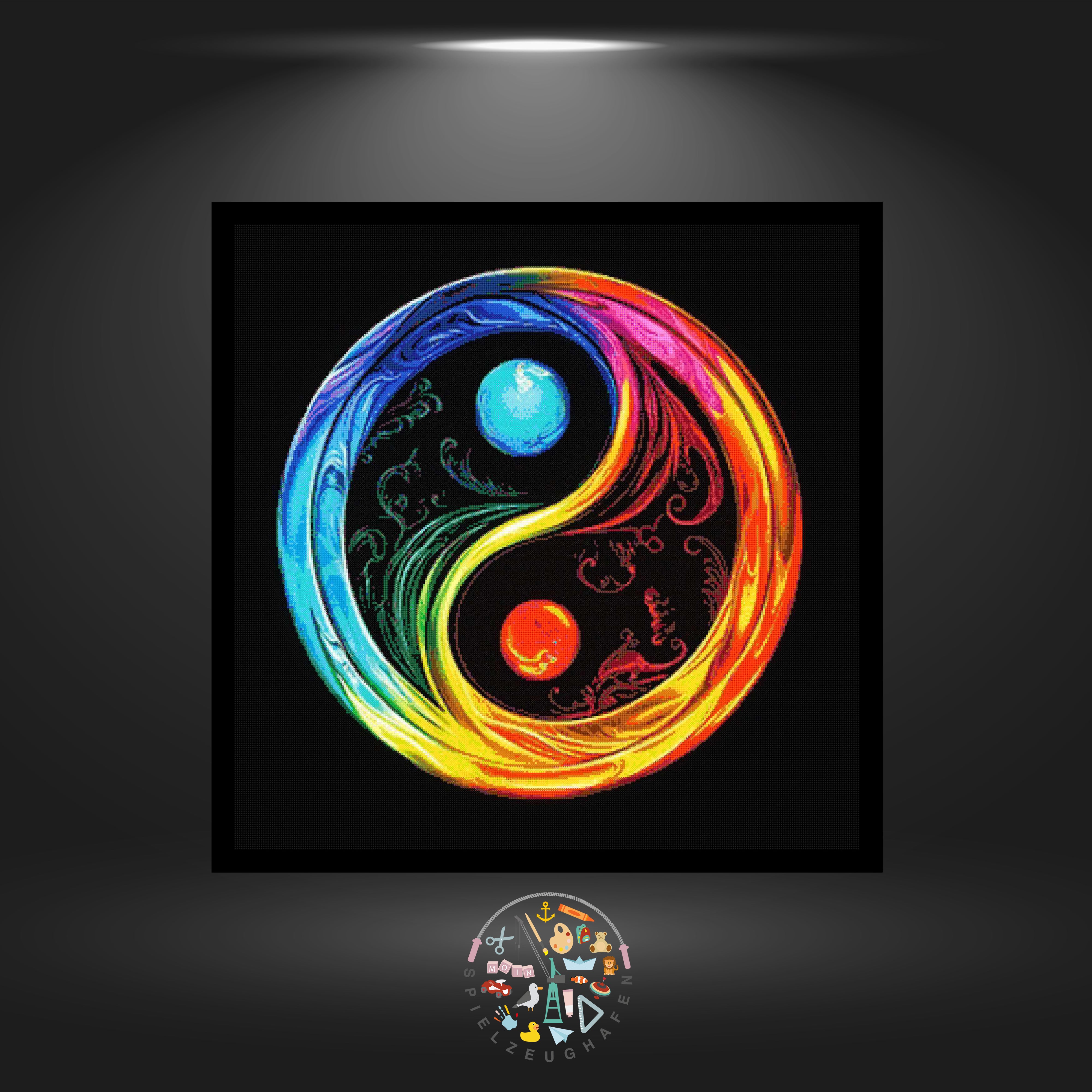 Colorful Yin Yang - Strass rund