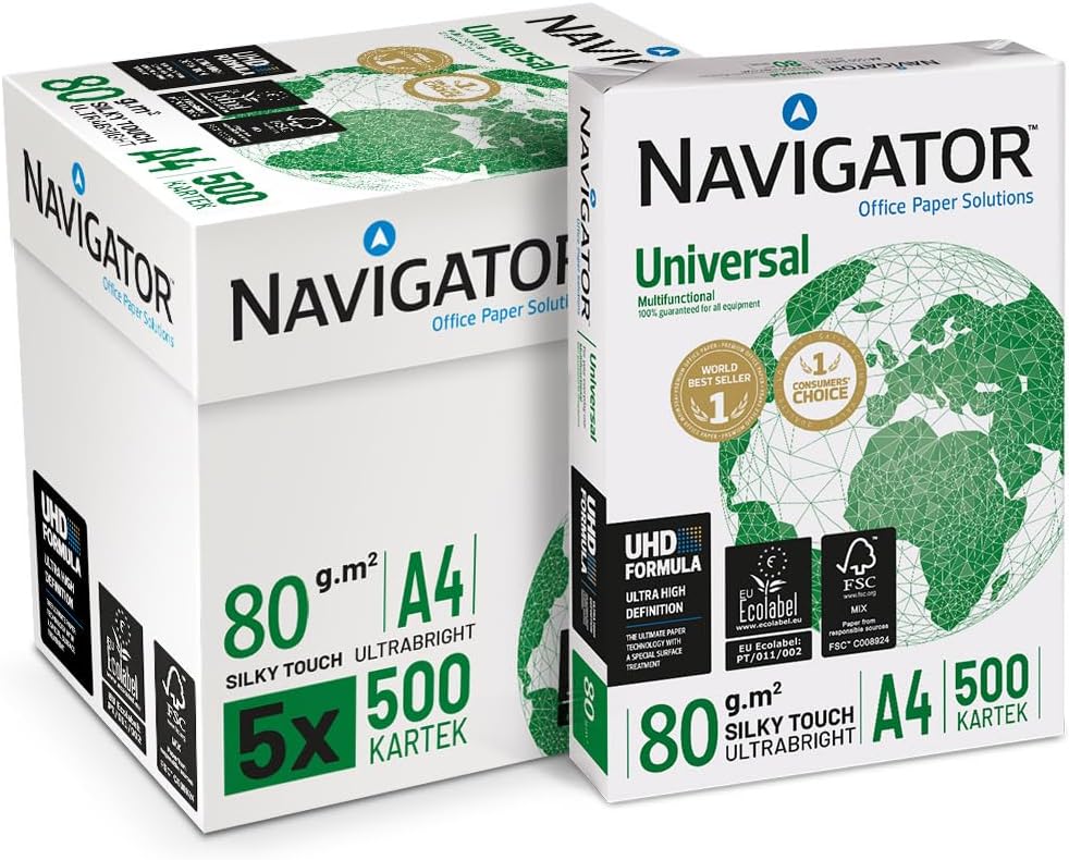 Navigator Universal Kopierpapier 80g/m² A4, weiß, Karton zu 2.500 Blatt (5x500 Blatt) von Spielzeughafen