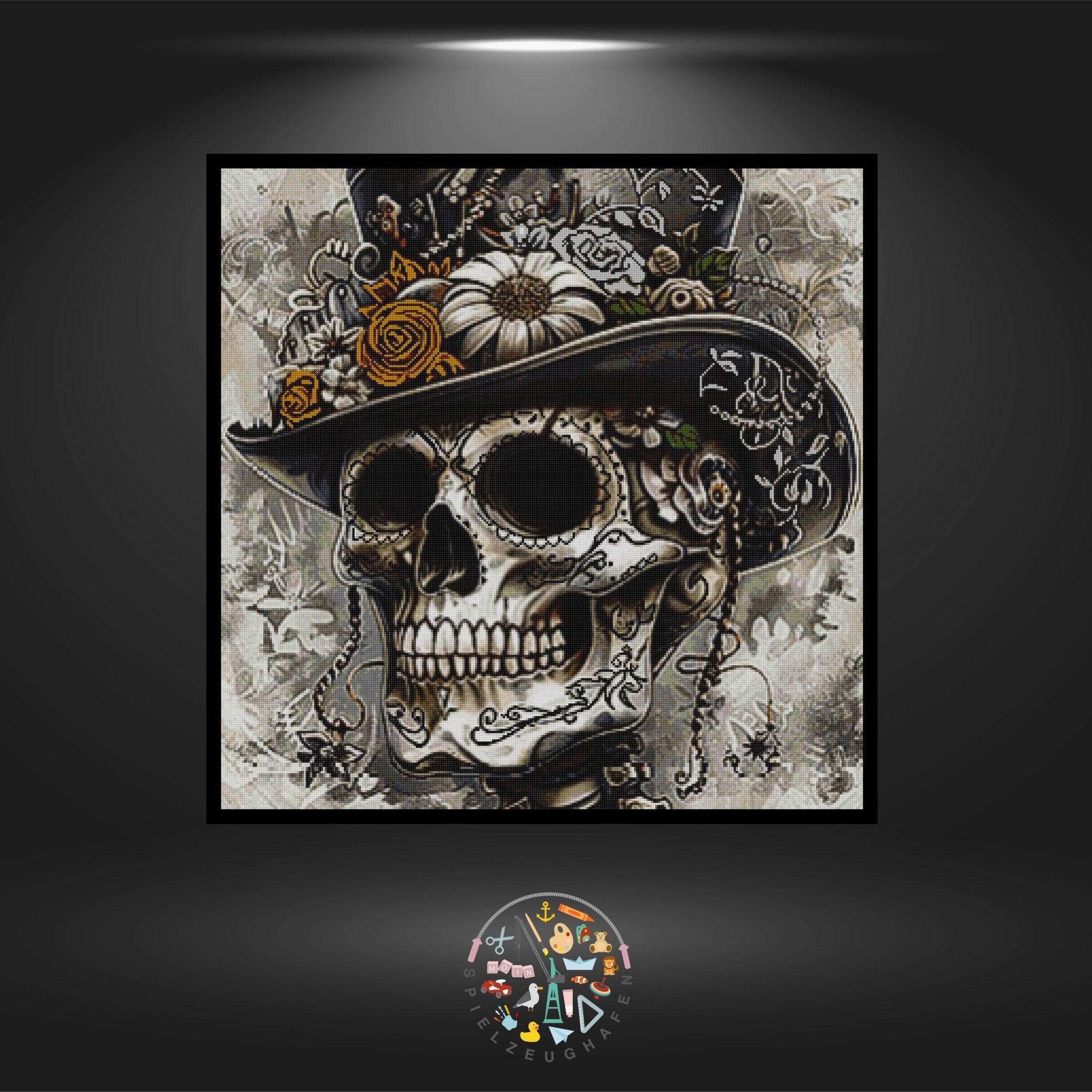 Skull 'Elegantly'Quadratisch mit eckig Strass von Spielzeughafen