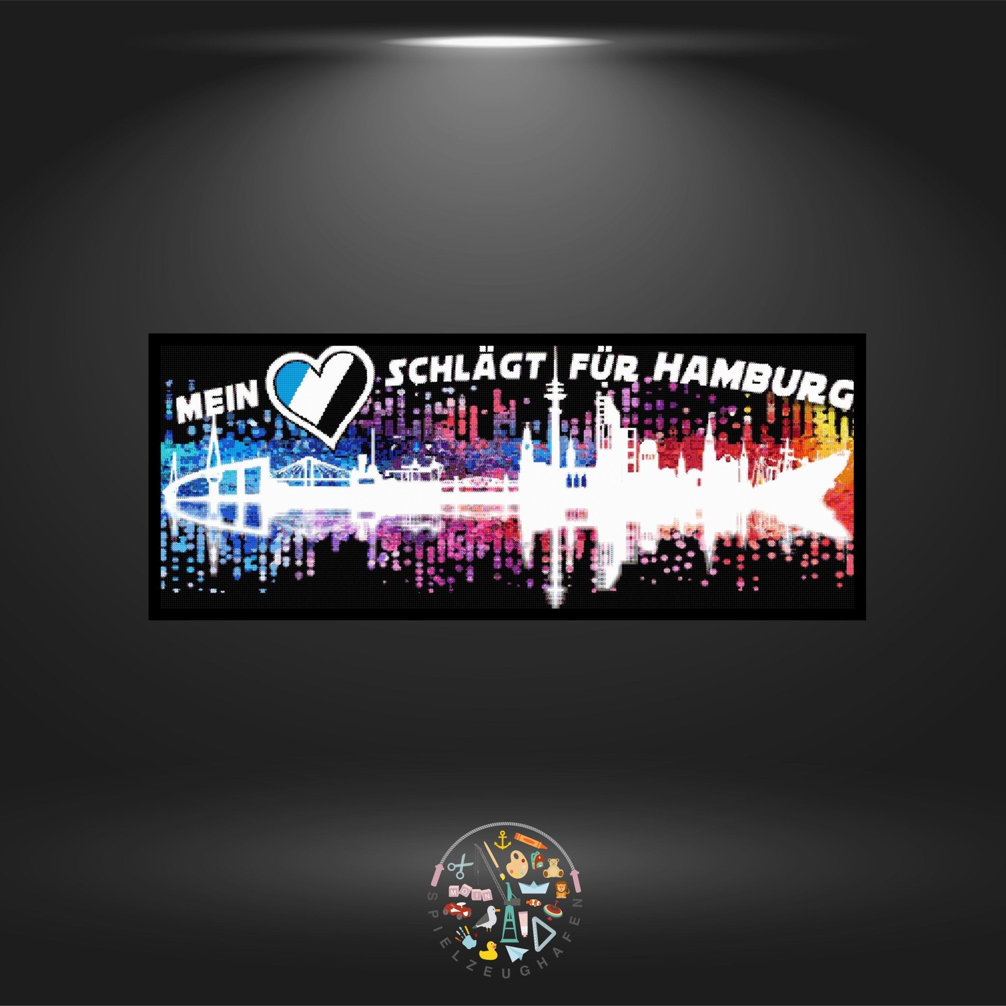 Skyline Hamburg - Strass rund von Spielzeughafen