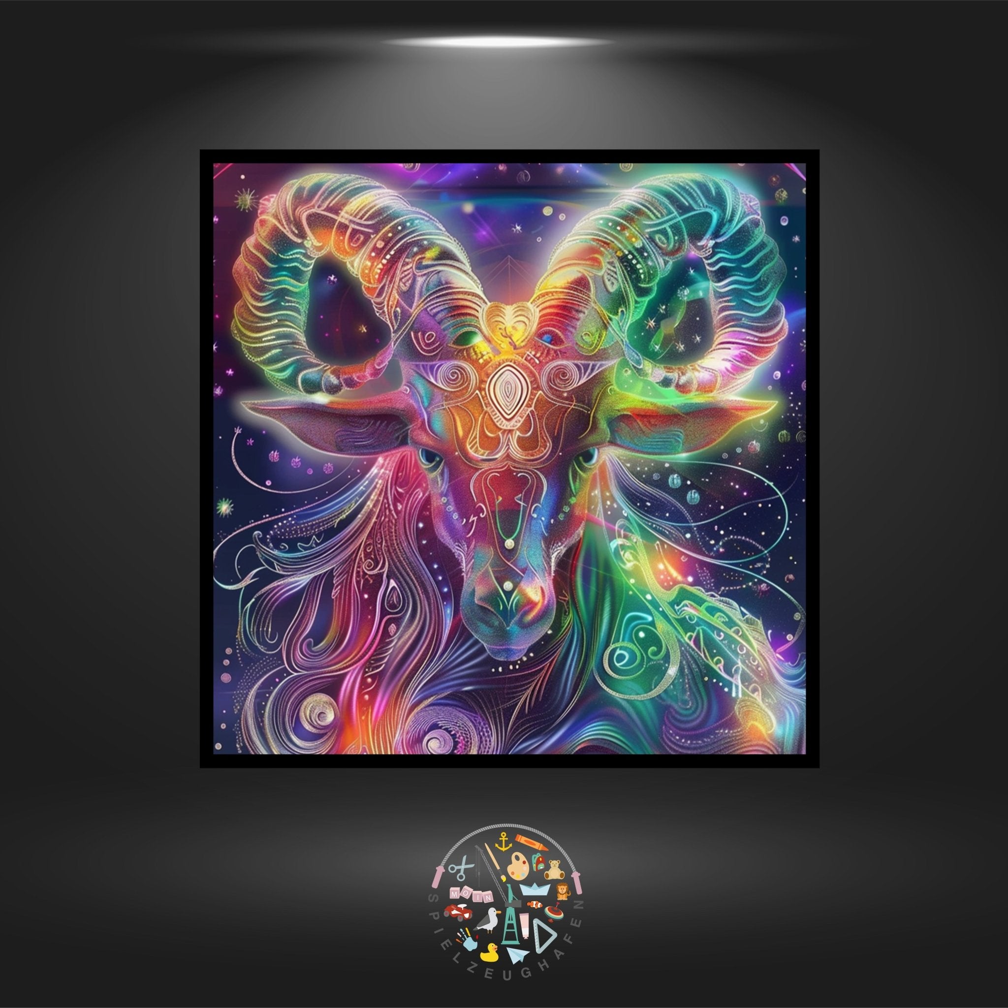 Sternzeichen Steinbock Bunt - Quadratisch mit AB von Spielzeughafen