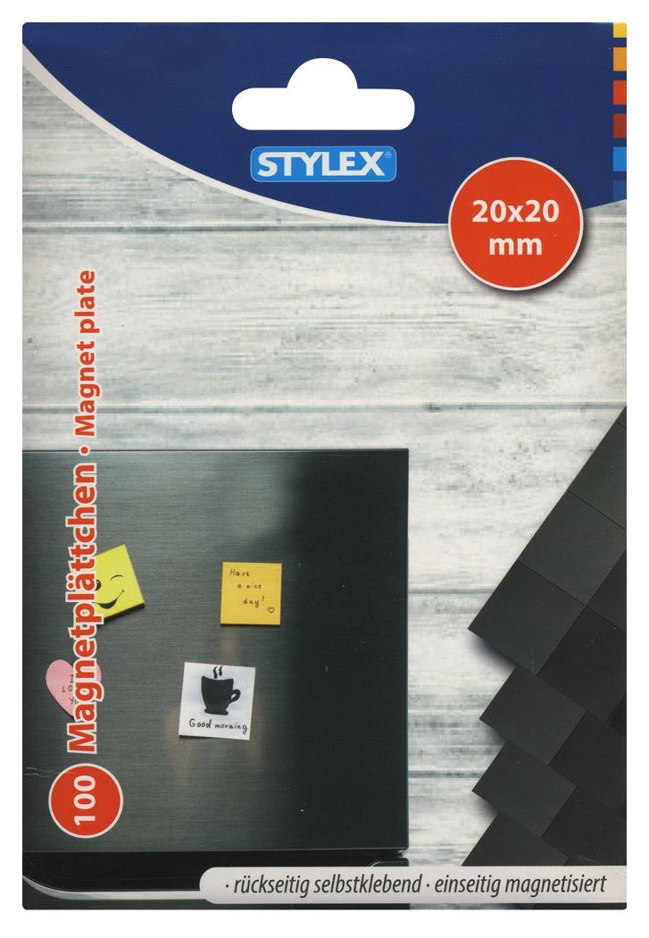 STYLEX Magnetpads, 20 x 20 mm, 100 Stück