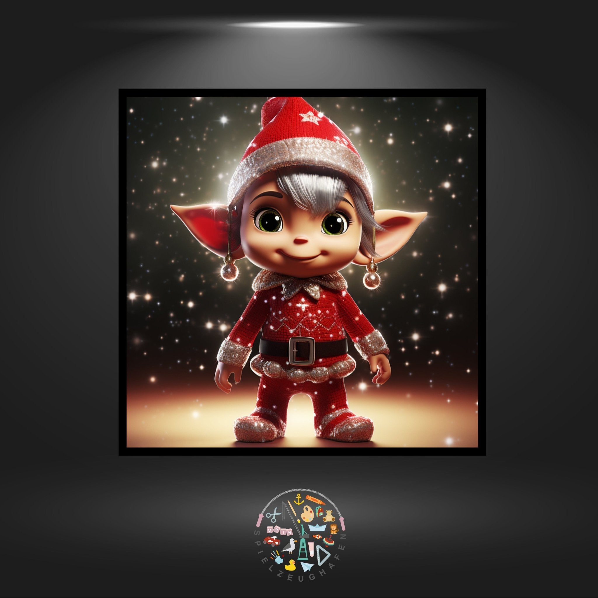 Weihnachtself 'Mette' - Quadratisch mit AB von Spielzeughafen