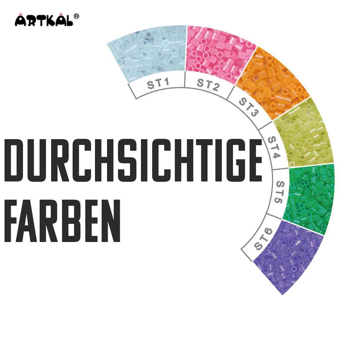 1000 Artkal MIDI S 5mm Durchsichtige Farben von Spielzeughafen
