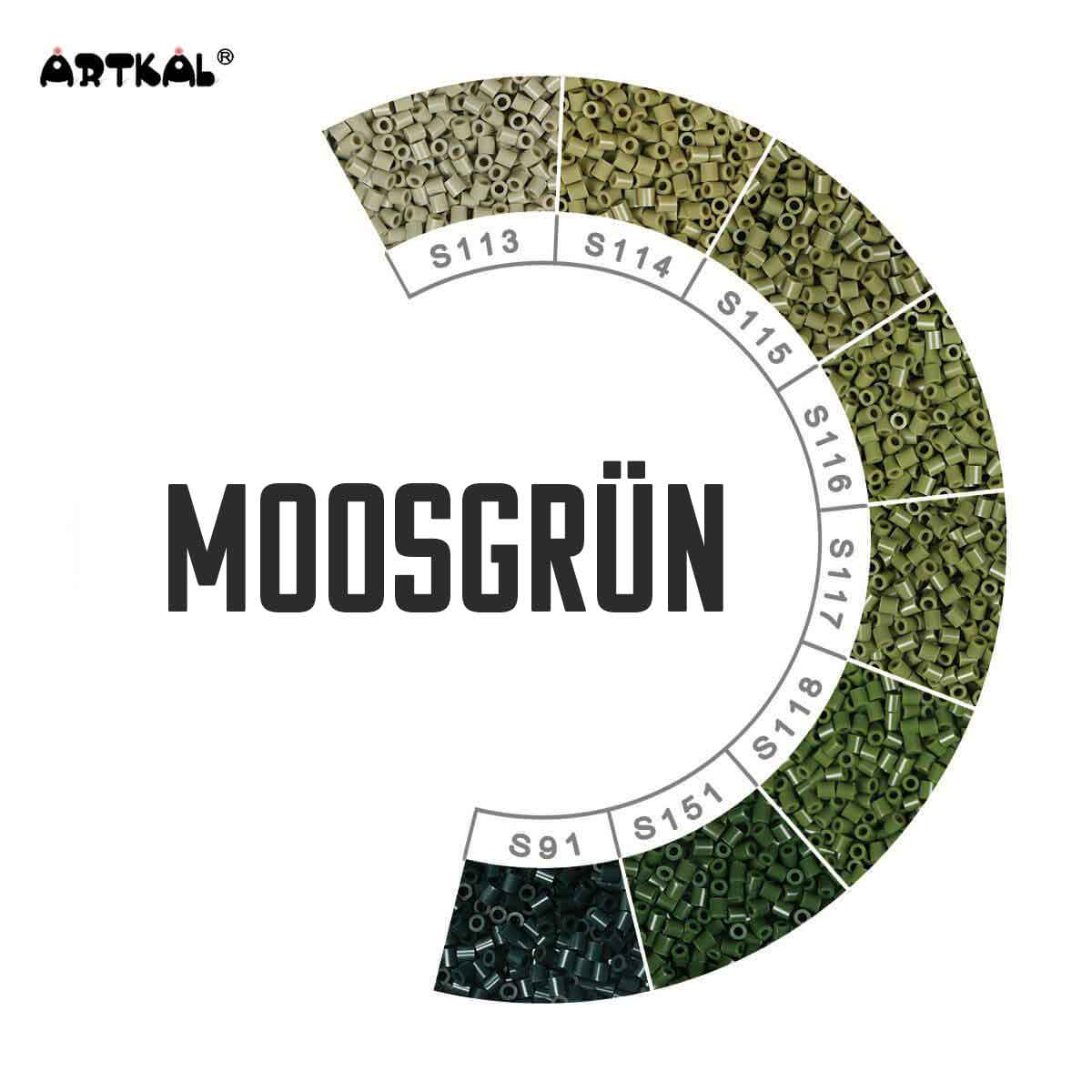 1000 Artkal MIDI S 5mm Moosgrüntöne von Spielzeughafen