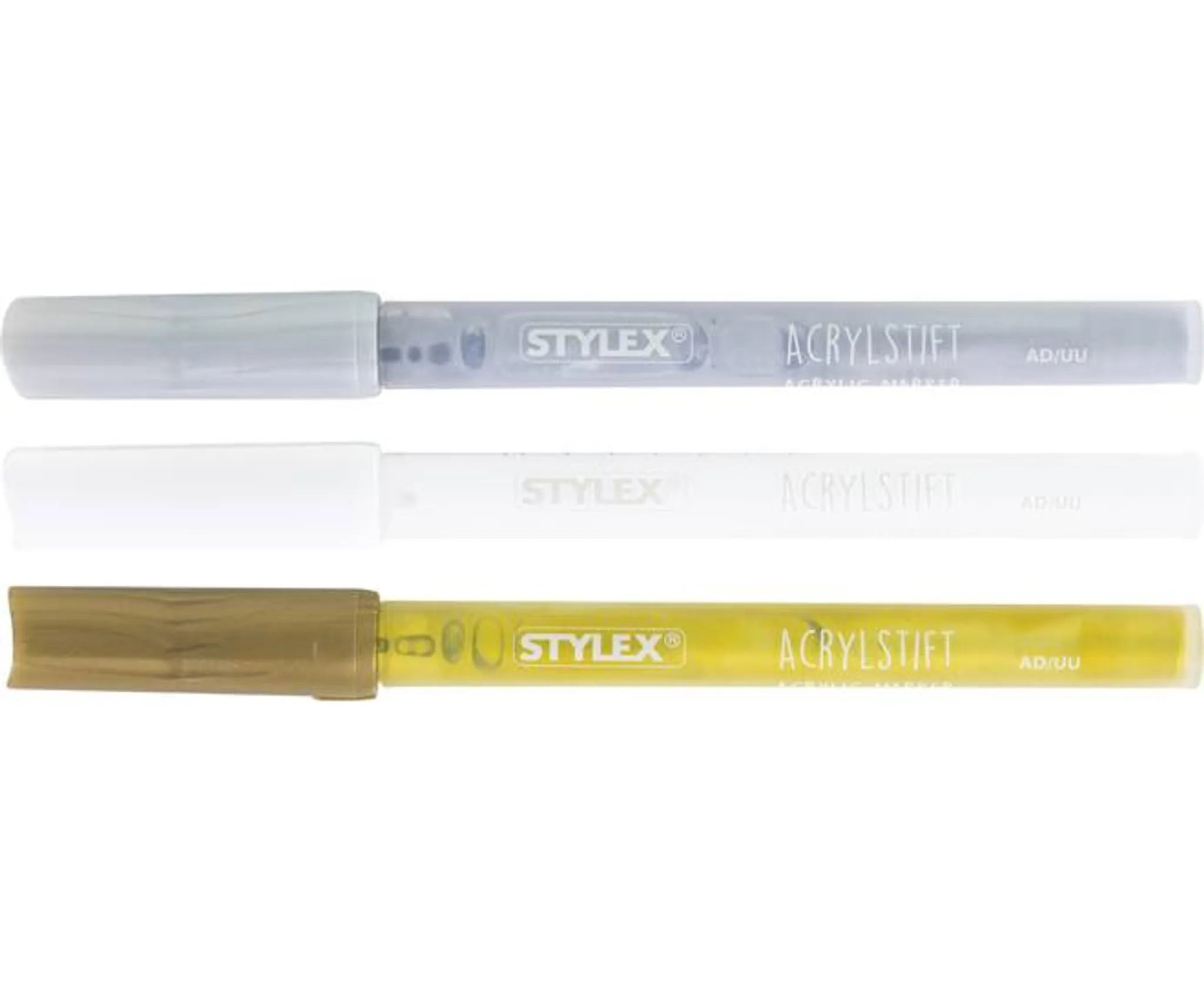 Stylex 32816 Acrylstifte 3 Stück - weiß, gold- und silberfarben