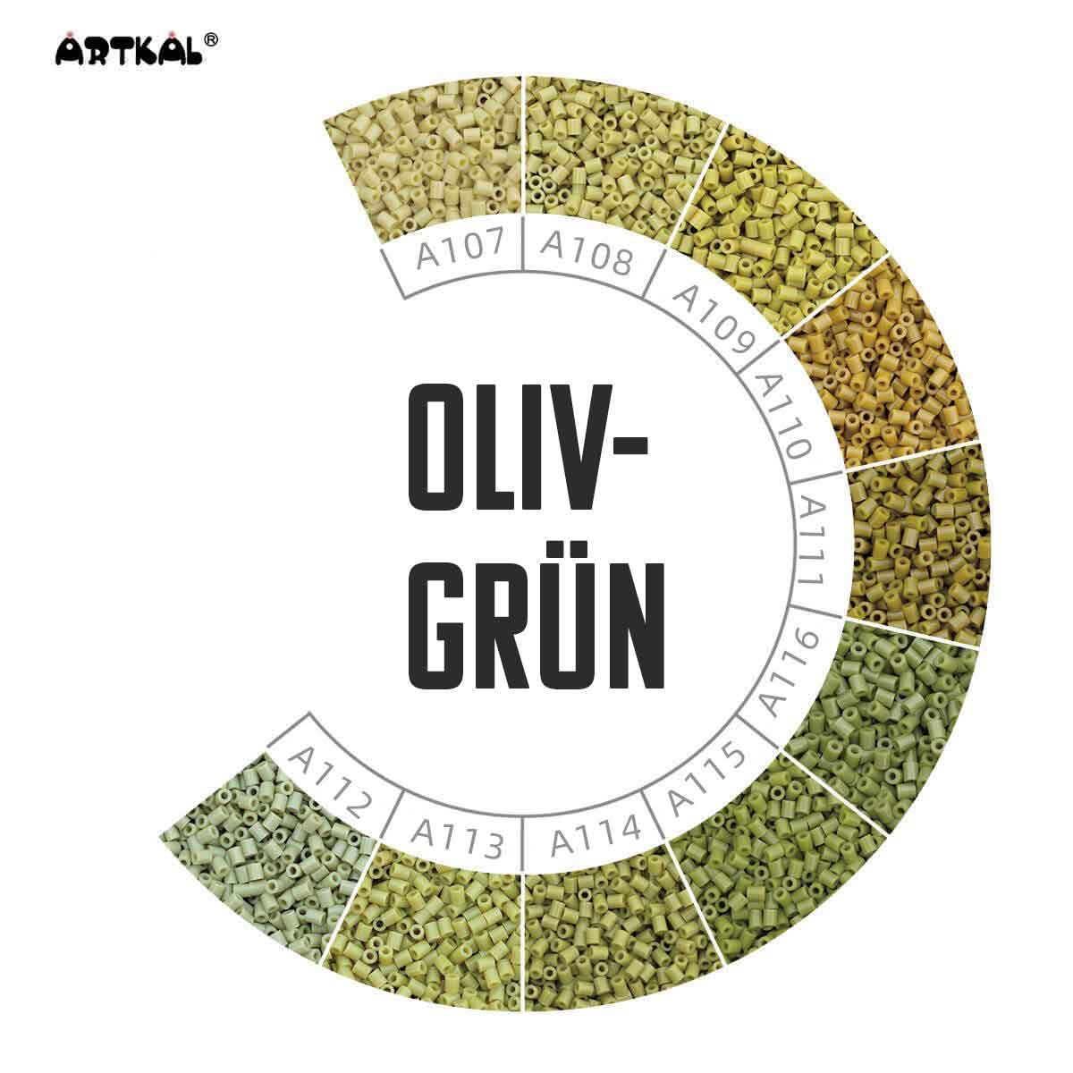 2000 Artkal MINI A 2,6mm Olivgrüne Farben (soft) von Spielzeughafen