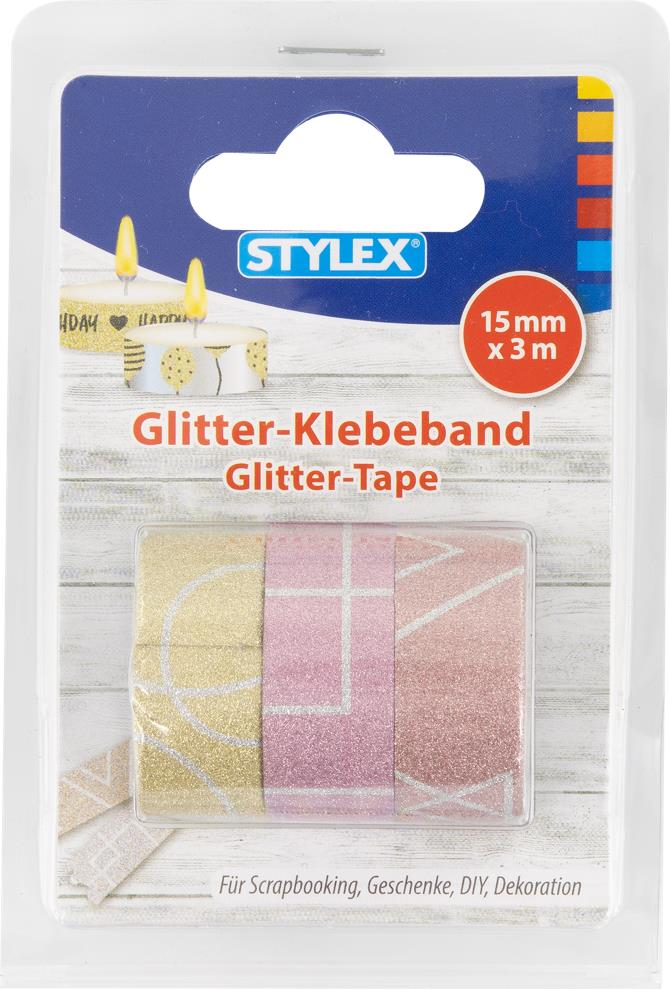 STYLEX Deko-Klebeband "Glitter", 6 Rollen Washi Tape