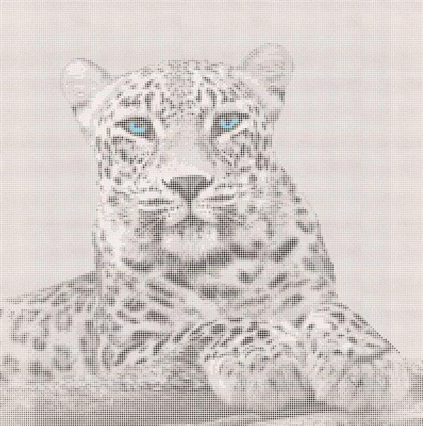 Leopard mit blauen Augen - Bügelperlen