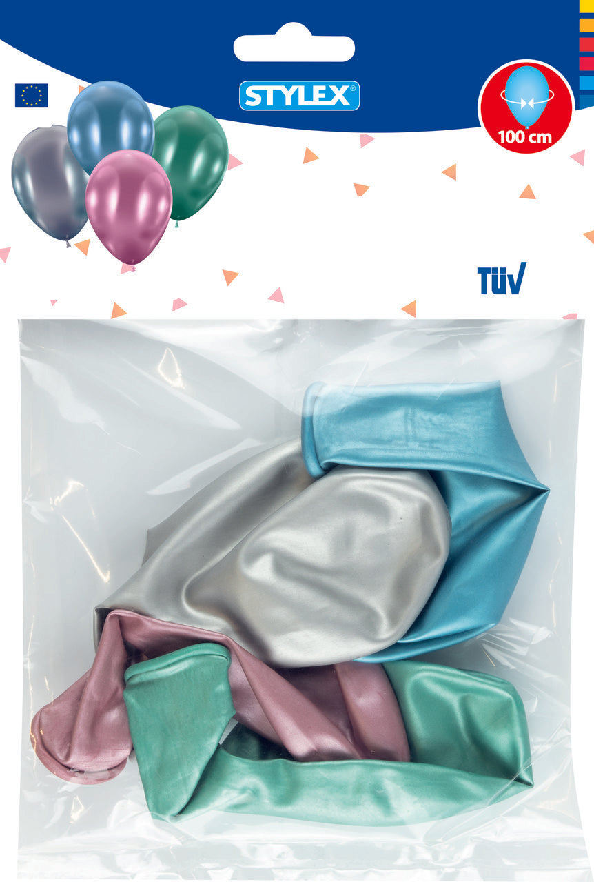 STYLEX Luftballons, Metallic, 4er Beutel