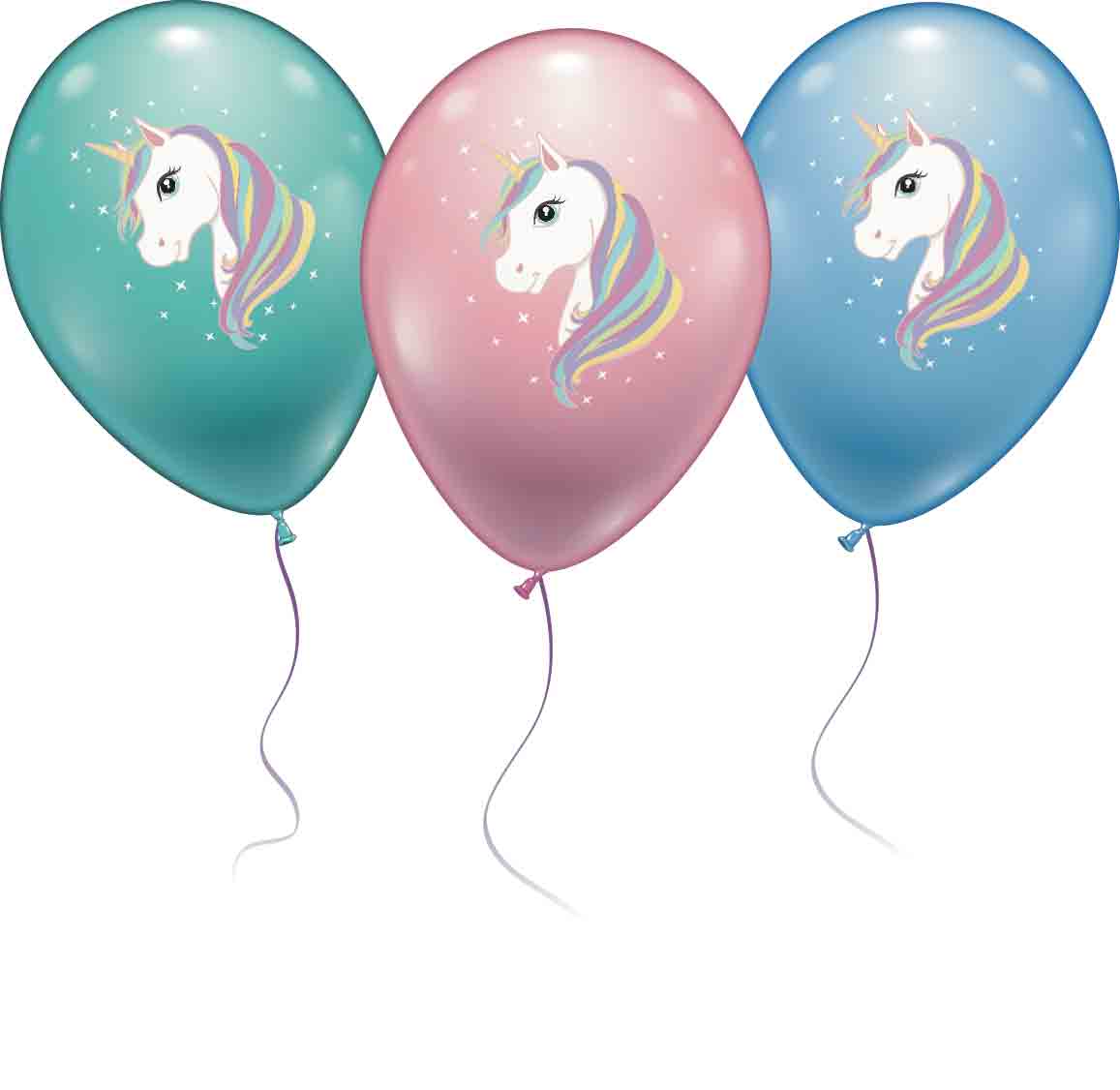 STYLEX Luftballons, Einhorn, 6er Beutel