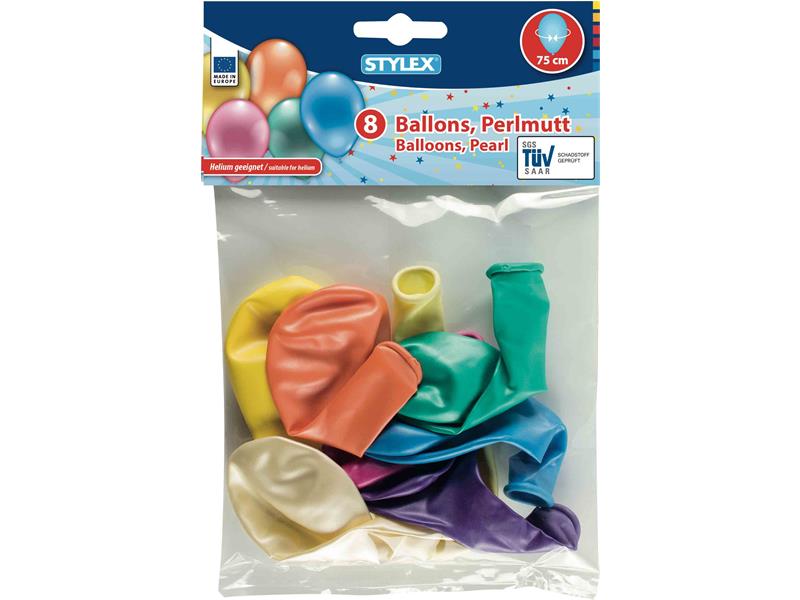 STYLEX Luftballons, Perlmutt, 8er Beutel