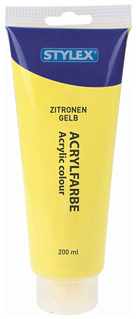 STYLEX Acrylfarbe 200 ml, Zitronengelb