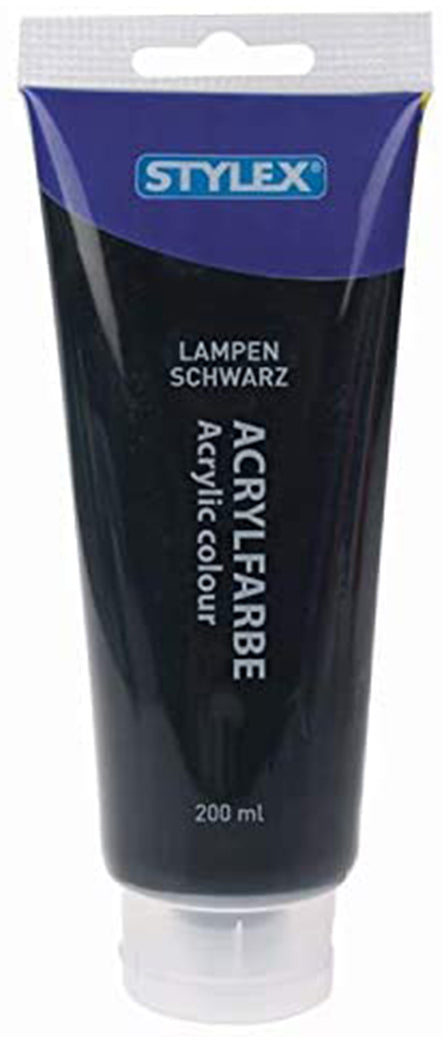 STYLEX Acrylfarbe 200 ml, Lampenschwarz