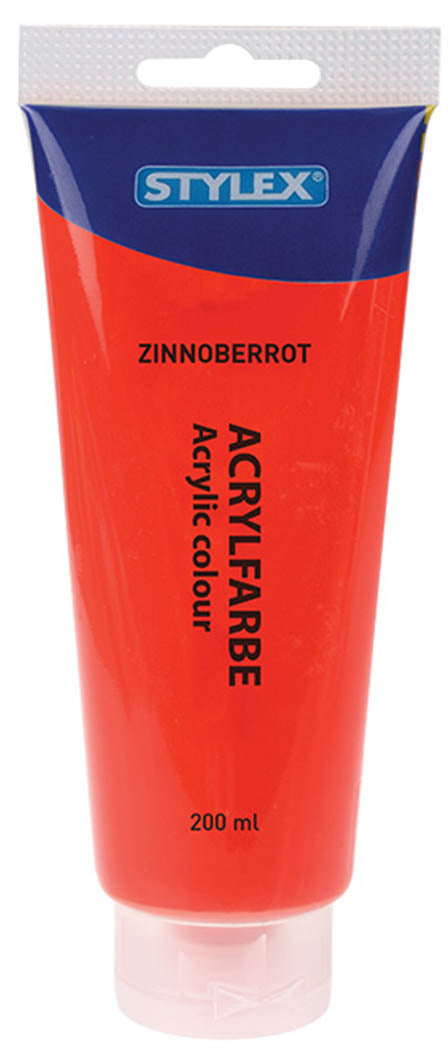 STYLEX Acrylfarbe 200 ml, Zinnoberrot