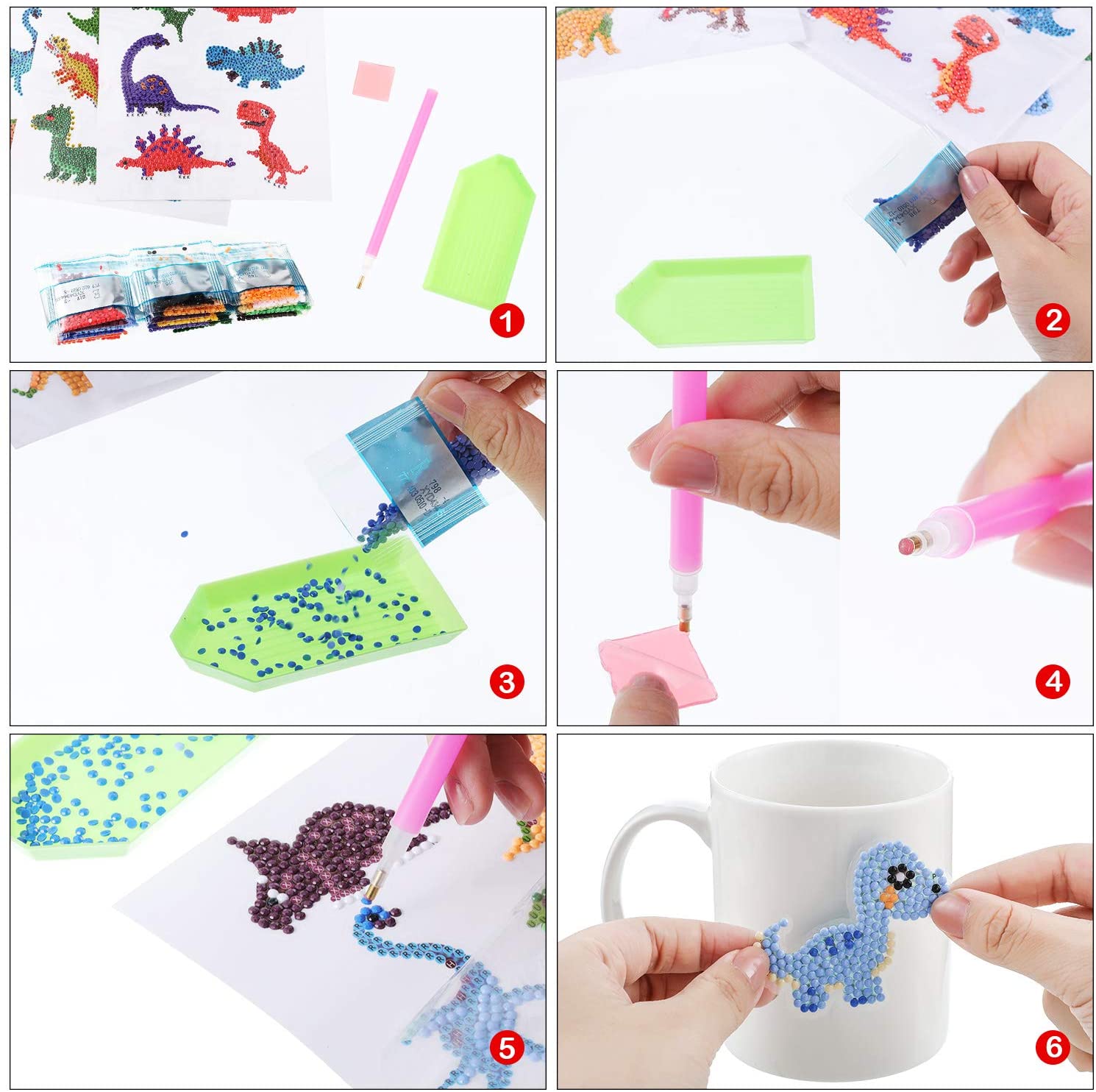 DIY Diamond Painting Sticker Dinosaurier von Spielzeughafen