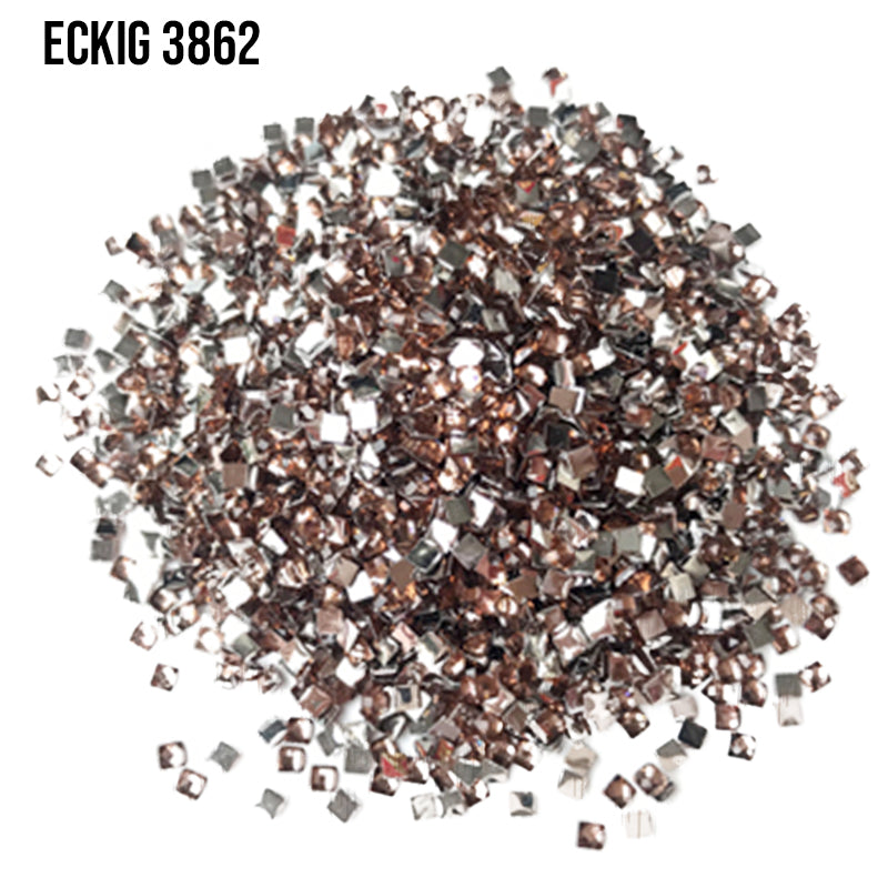 Mocha Beige-Dark eckig Strass