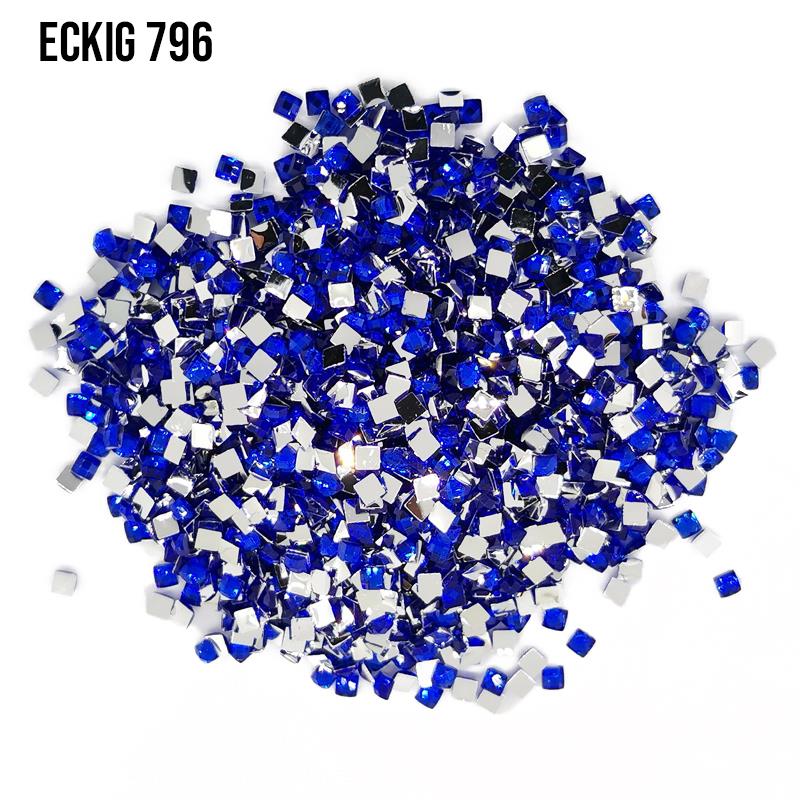 Royal Blue - Dark eckig Strass