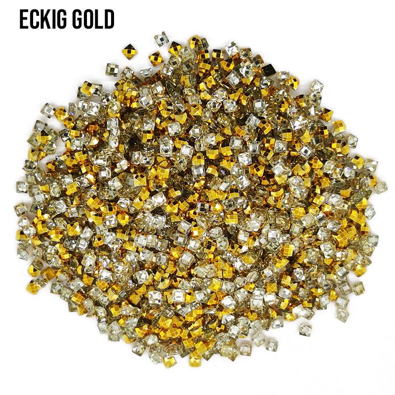 Gold eckig Strass