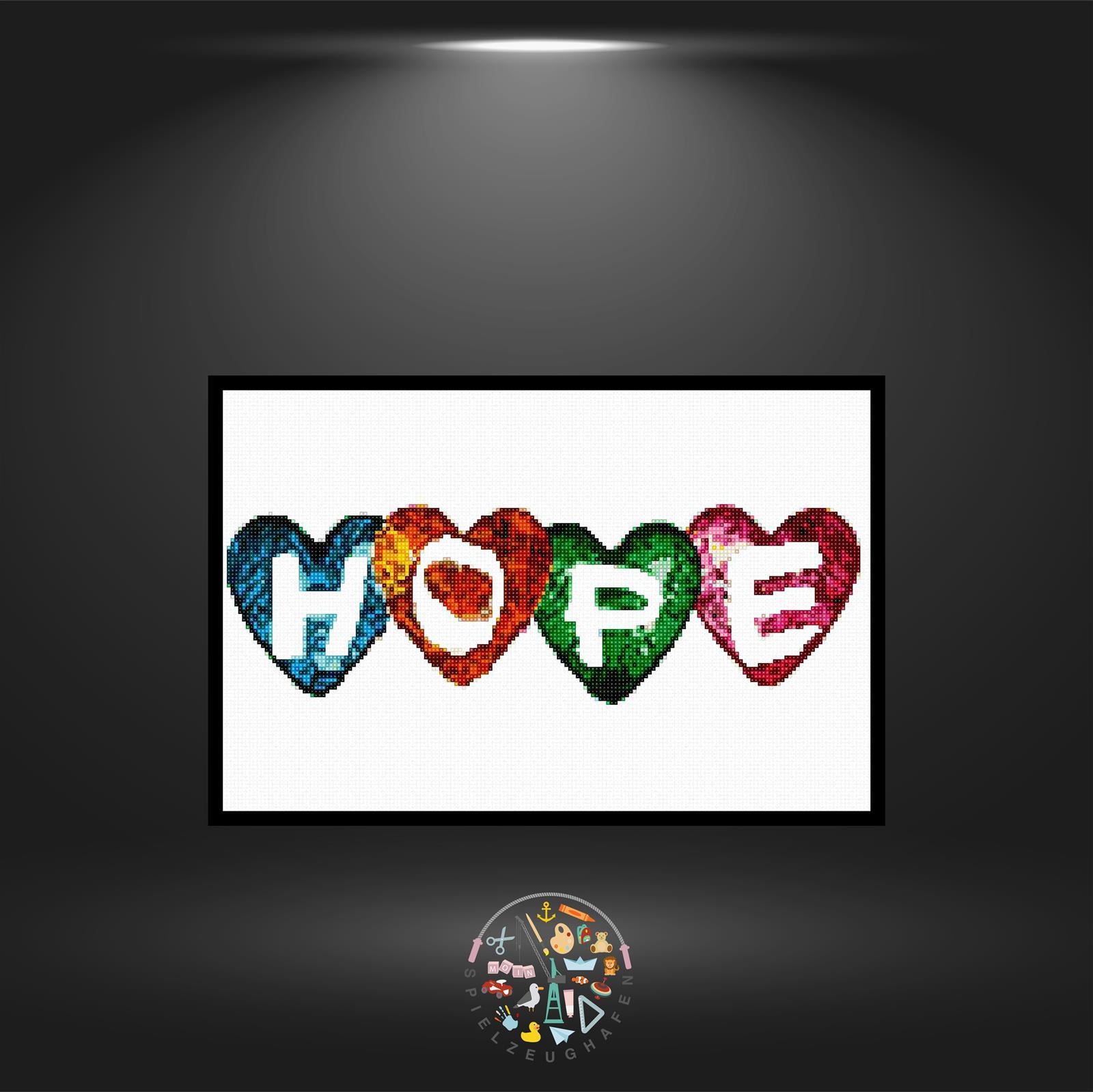 'Hearts of hope' - Quadratisch Nachtleuchtend von Spielzeughafen