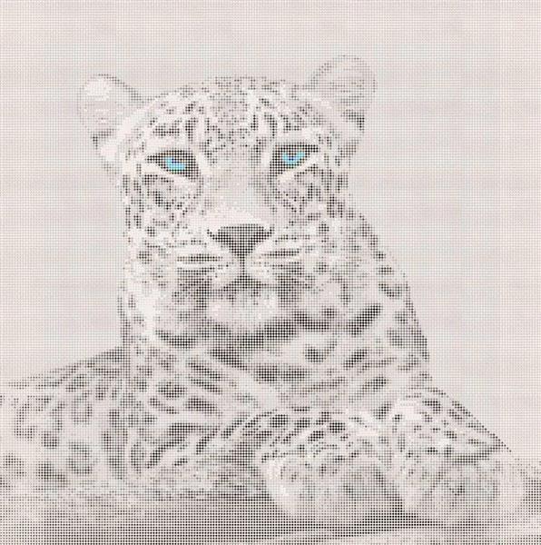 Leopard mit blauen Augen - Bügelperlen von Spielzeughafen