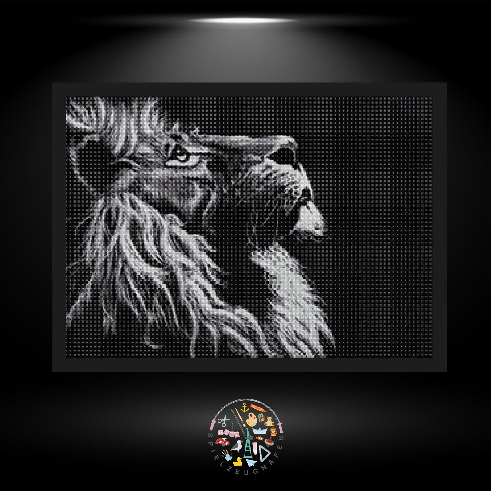 Black and white lion - Quadratisch