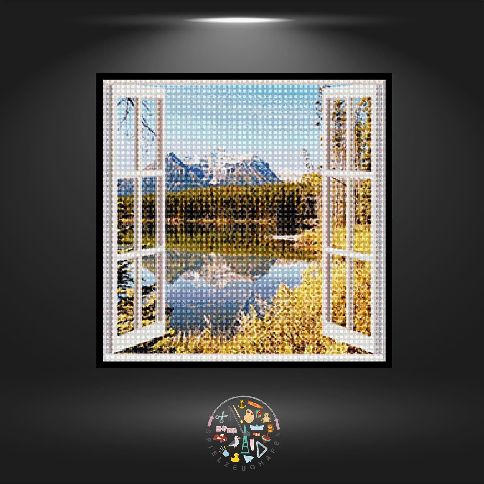 Fenster Mountain lake - Quadratisch