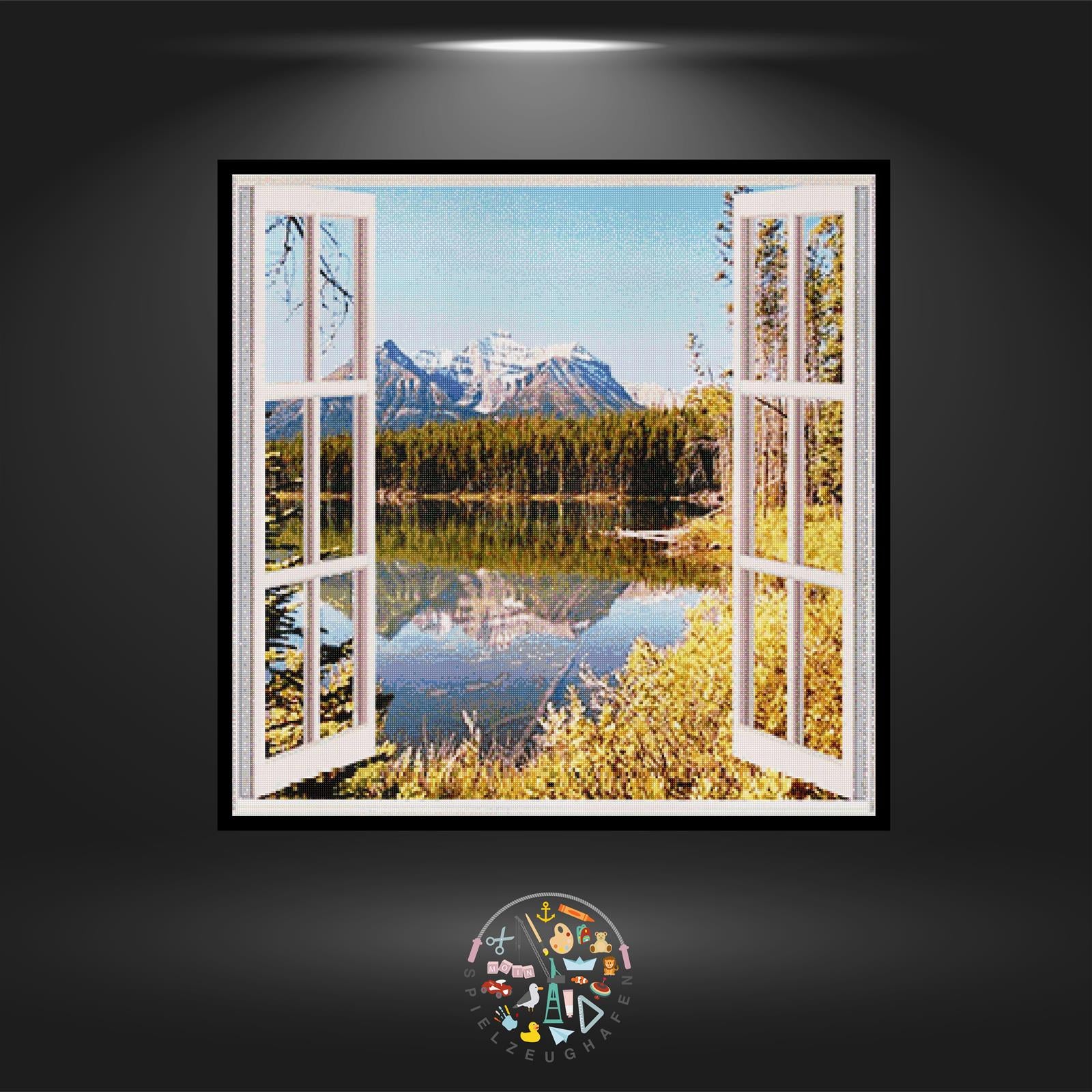 Fenster Mountain lake - Quadratisch