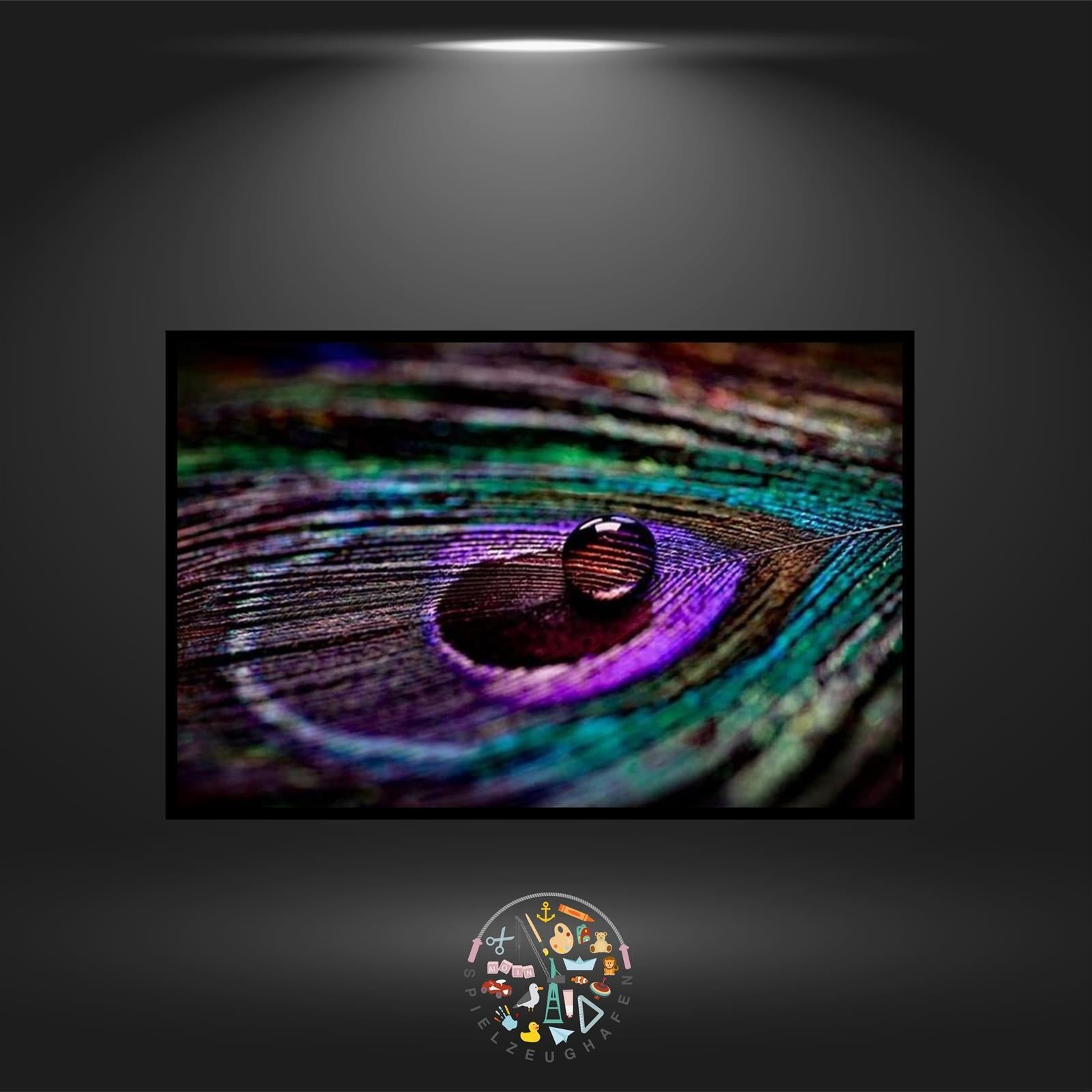 'Peacock feather' - Strass / Rhinestone Schwarz - / Weiß - Druck von Spielzeughafen