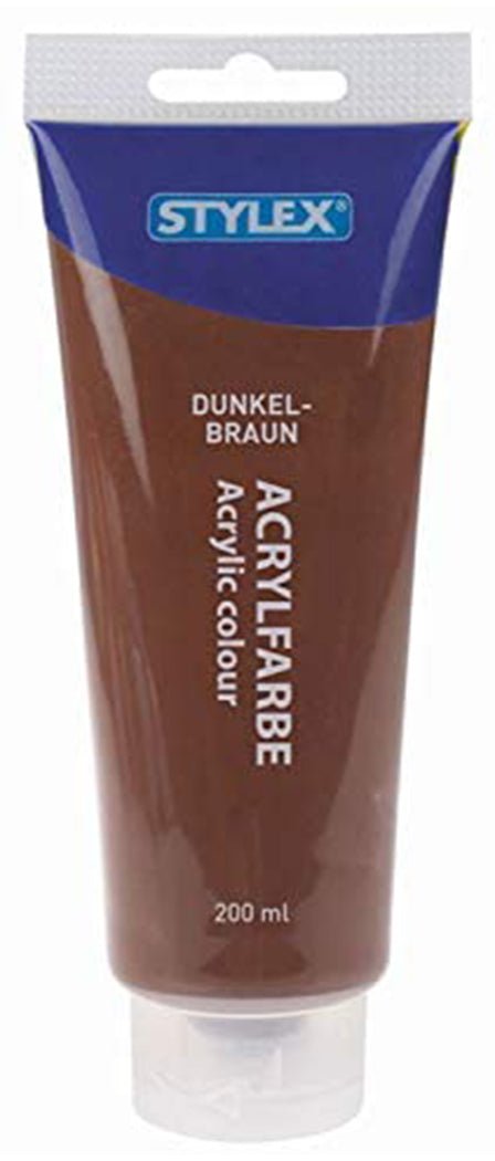 STYLEX Acrylfarbe 200 ml, Dunkelbraun von Spielzeughafen