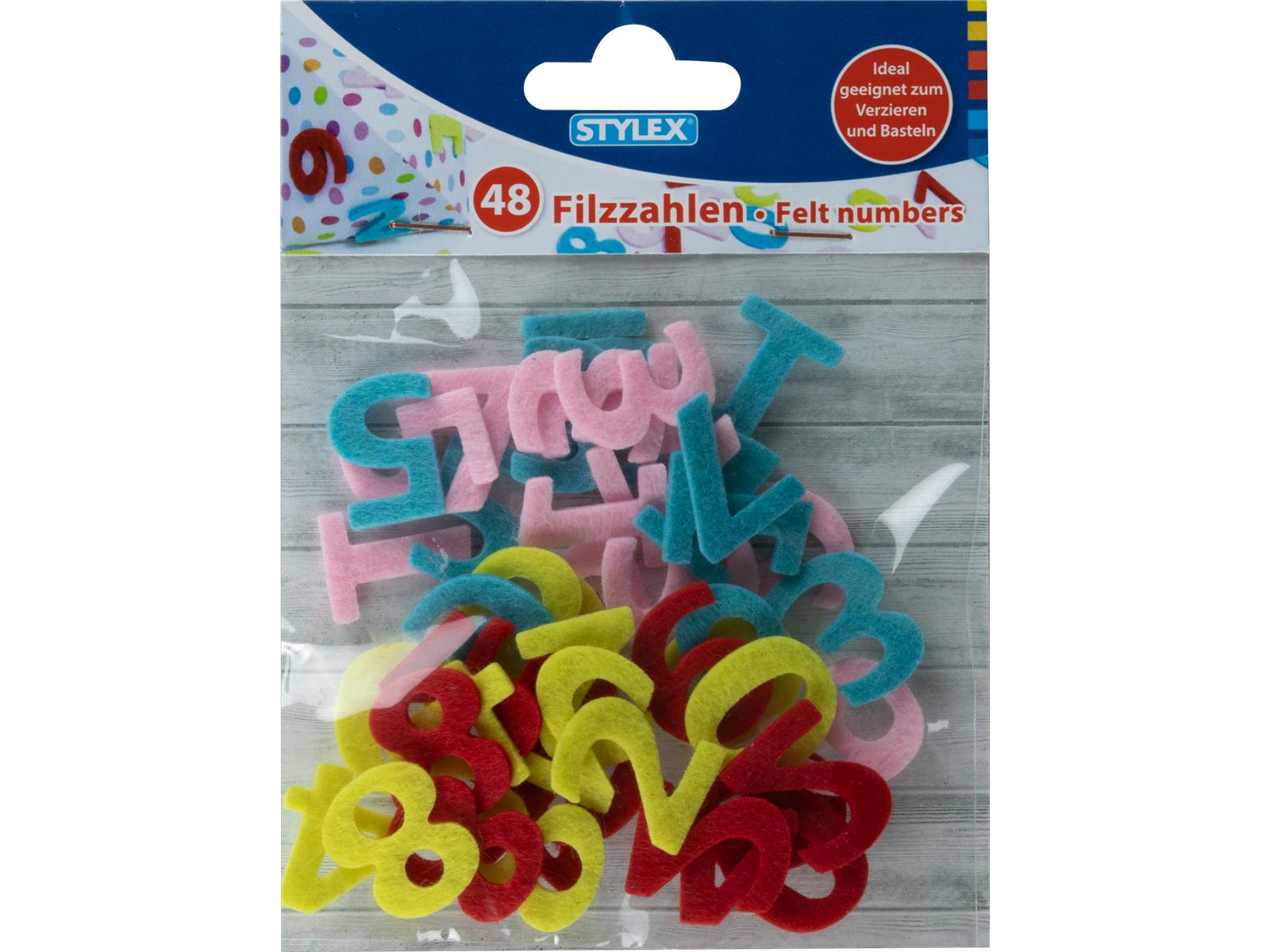 STYLEX Filz - Zahlen, 48 Stück gemischt von Spielzeughafen